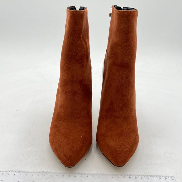 FSJ Brown High Heel Ankle Boots Leopard Print Pointed Toe Stilettos Zipper Shoes - Picture 3 of 8